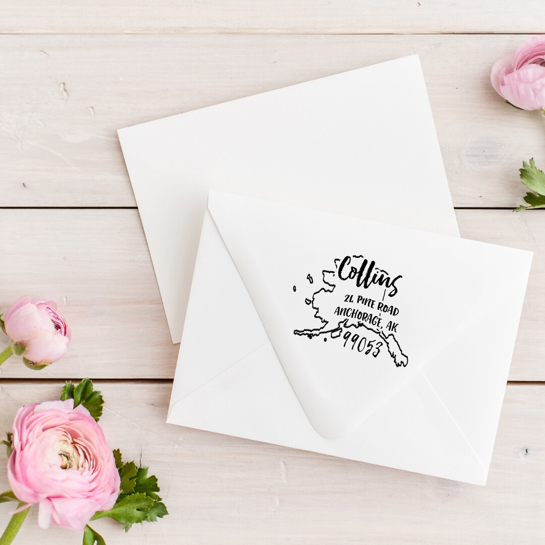 Custom Alaska Address Stamp, Personalized Alaska Return Address Stamp
