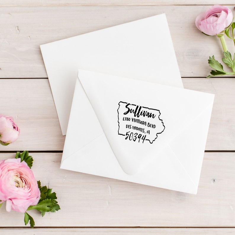 Iowa Address Stamp Custom Iowa Return Address Stamp State | Etsy