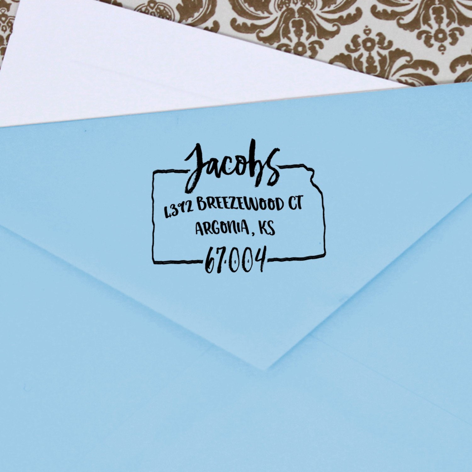 Custom Kansas Stamps Selfinking Kansas Address Stamps Etsy