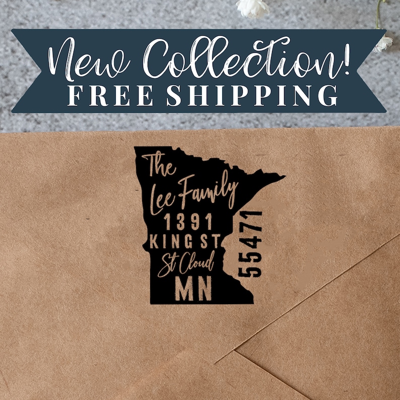 Personalized Minnesota Address Stamp Etsy