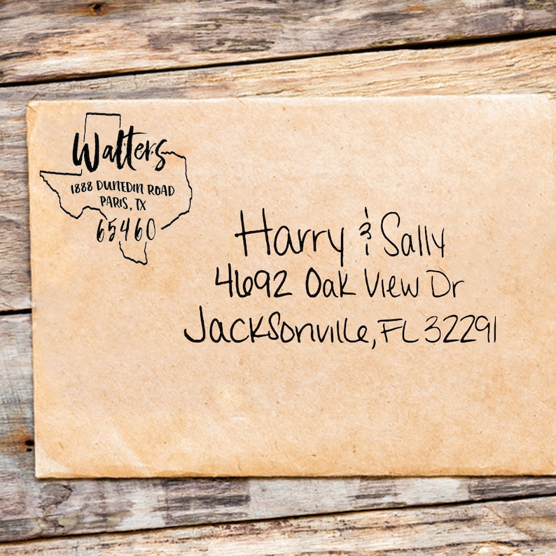 Custom Texas Address Stamp Personalized Texas Return Address Etsy