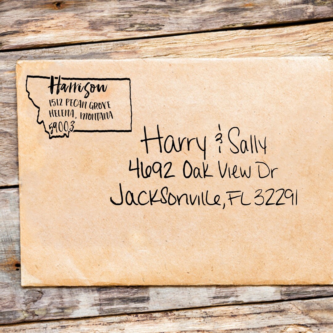 Custom Montana Address Stamp, Personalized Montana Return Address Stamp
