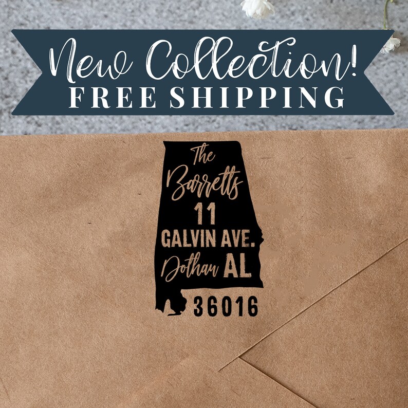Custom Alabama Return Address Stamp Personalized Self Inking Etsy