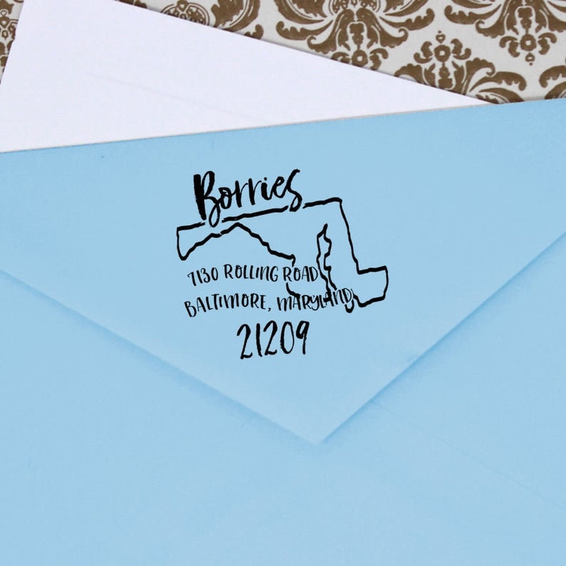 Custom Maryland Address Stamp Personalized Maryland Return Etsy