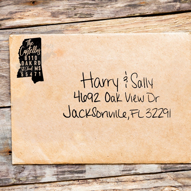 Custom Mississippi Return Address Stamp Personalized Self Inking State Stamp Mississippi