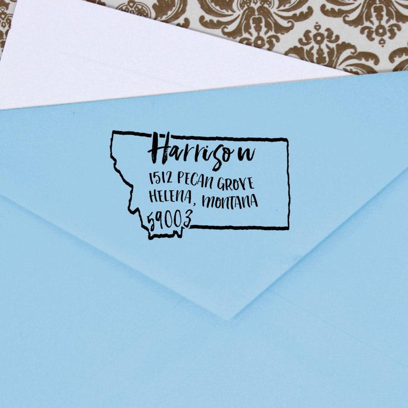Custom Montana Address Stamp Personalized Montana Return Etsy