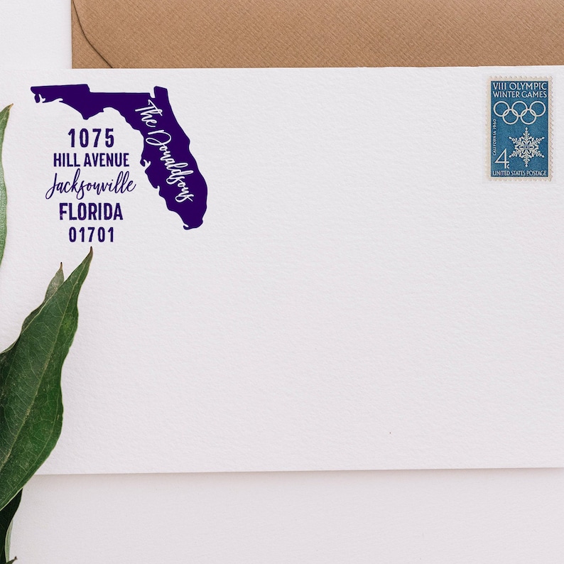 Custom Florida Return Address Stamp Personalized Self Inking Etsy