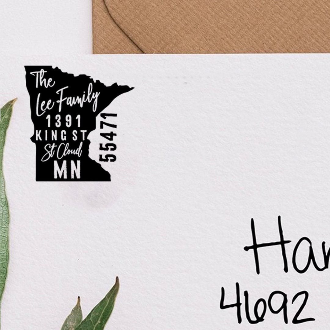 Personalized Minnesota Address Stamp Etsy