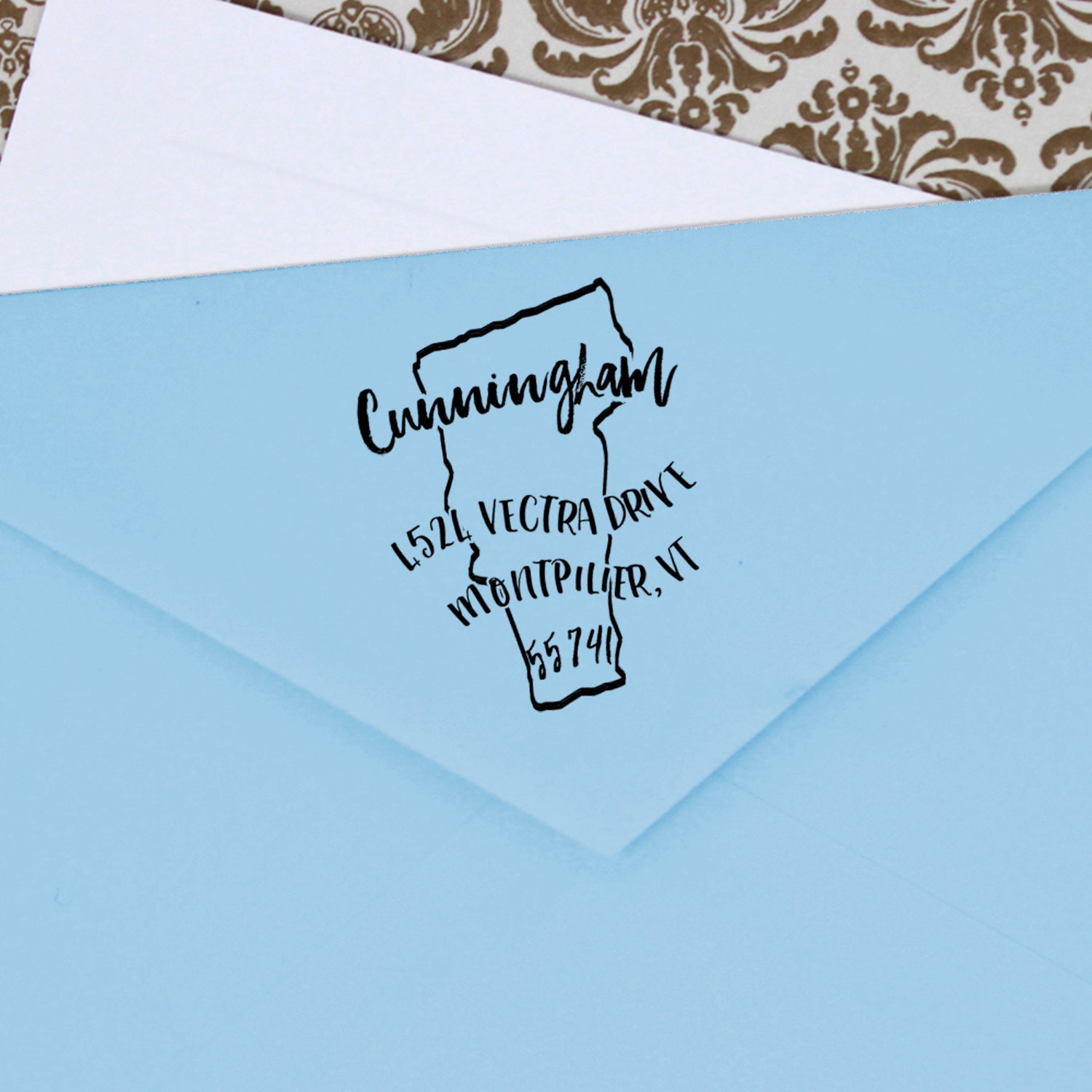 Vermont Stamp Custom Vermont Address Stamp Custom Vermont Etsy Nederland