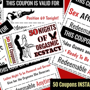 Printable Sex Coupons, Love coupons, Kinky coupons for Her or for Him Printable Sex Coupons  Instantly download and print