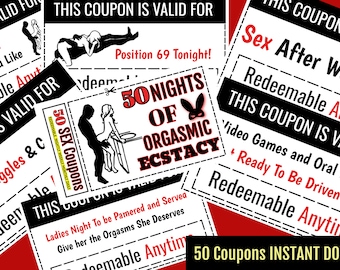 Printable Sex Coupons, Love coupons, Kinky coupons for Her or for Him Printable Sex Coupons  Instantly download and print