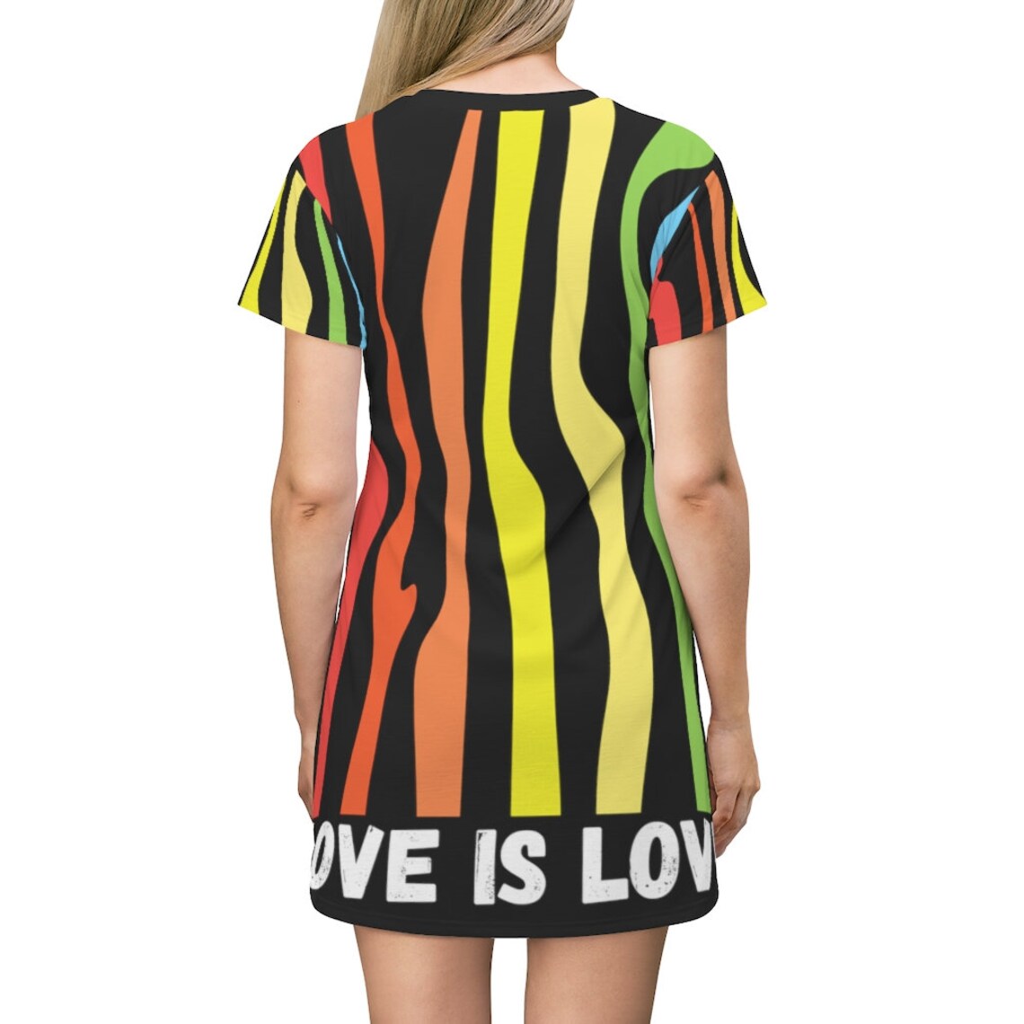 rainbow t shirt dress