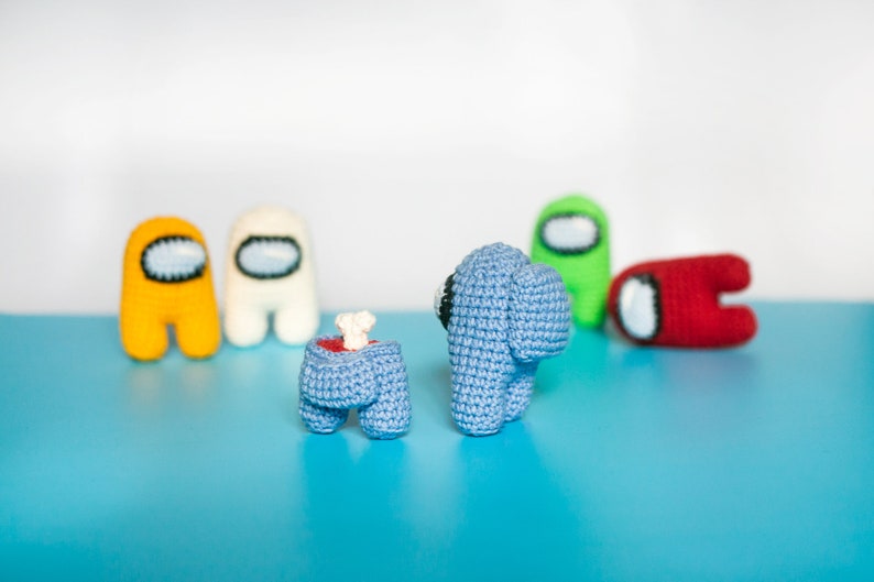 Among Us Plush Keychain Imposter Plush Among Us With Hat Among Etsy