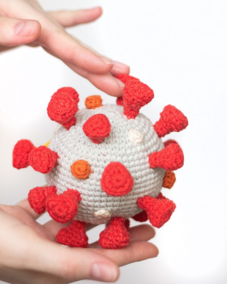 Virus toy plush virus stuffed animal knitted virus educational Etsy
