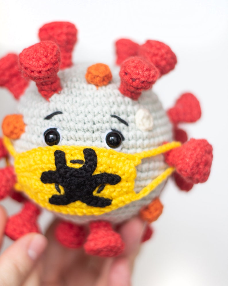 Virus toy plush virus stuffed animal knitted virus educational Etsy