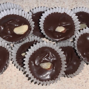 One Dz. Sugar-free Dark chocolate almond clusters Keto Friendly