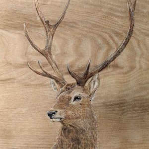 Deer Painted on Wood Etsy UK