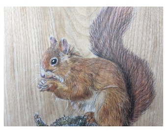 Original Squirrel Painting on Reclaimed and Repurposed Wood