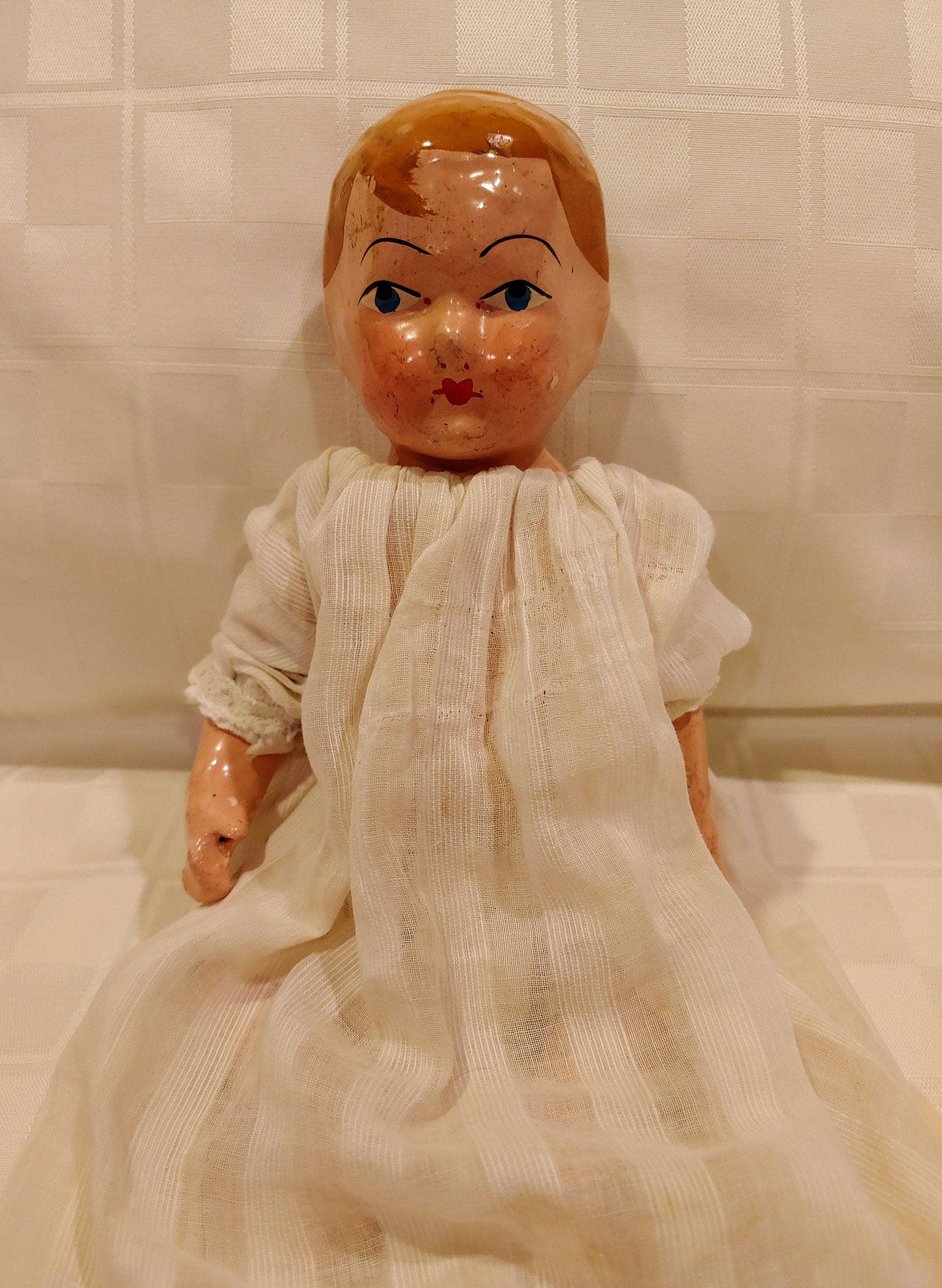 Antique Paper Mache Doll Etsy