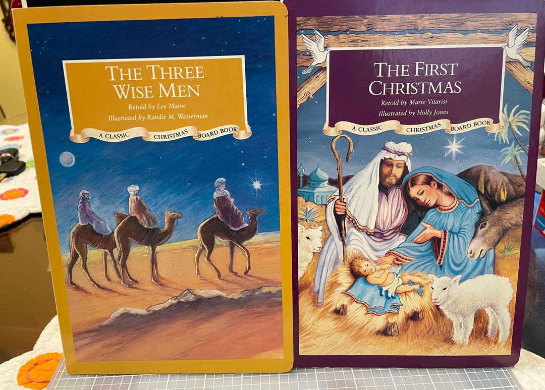 Set/2 Childrens Christmas Hardboard Books Etsy