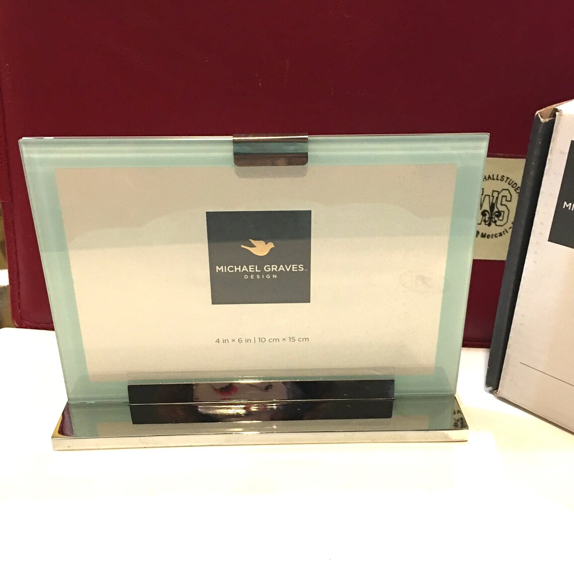 Michael Graves Metal Clip & Glass double sided photo frame Etsy