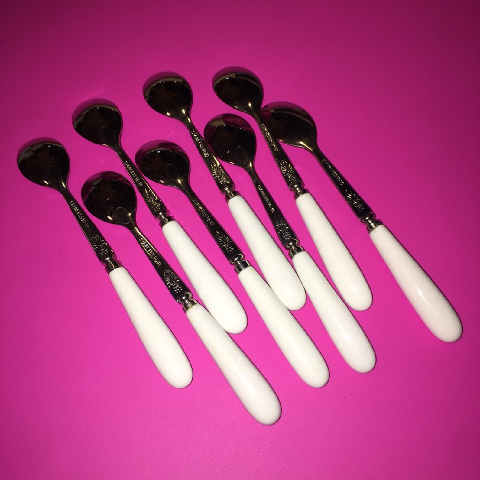 Porcelain & Stainless Teaspoons/demitasse Spoons Blue/white Etsy