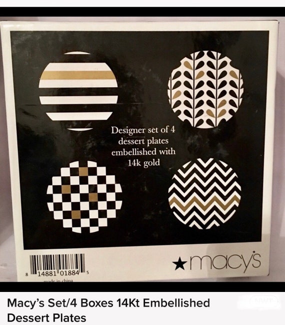 Home & Living Dining & Serving Macy’s Set/4 Decorative 14 KT Plates