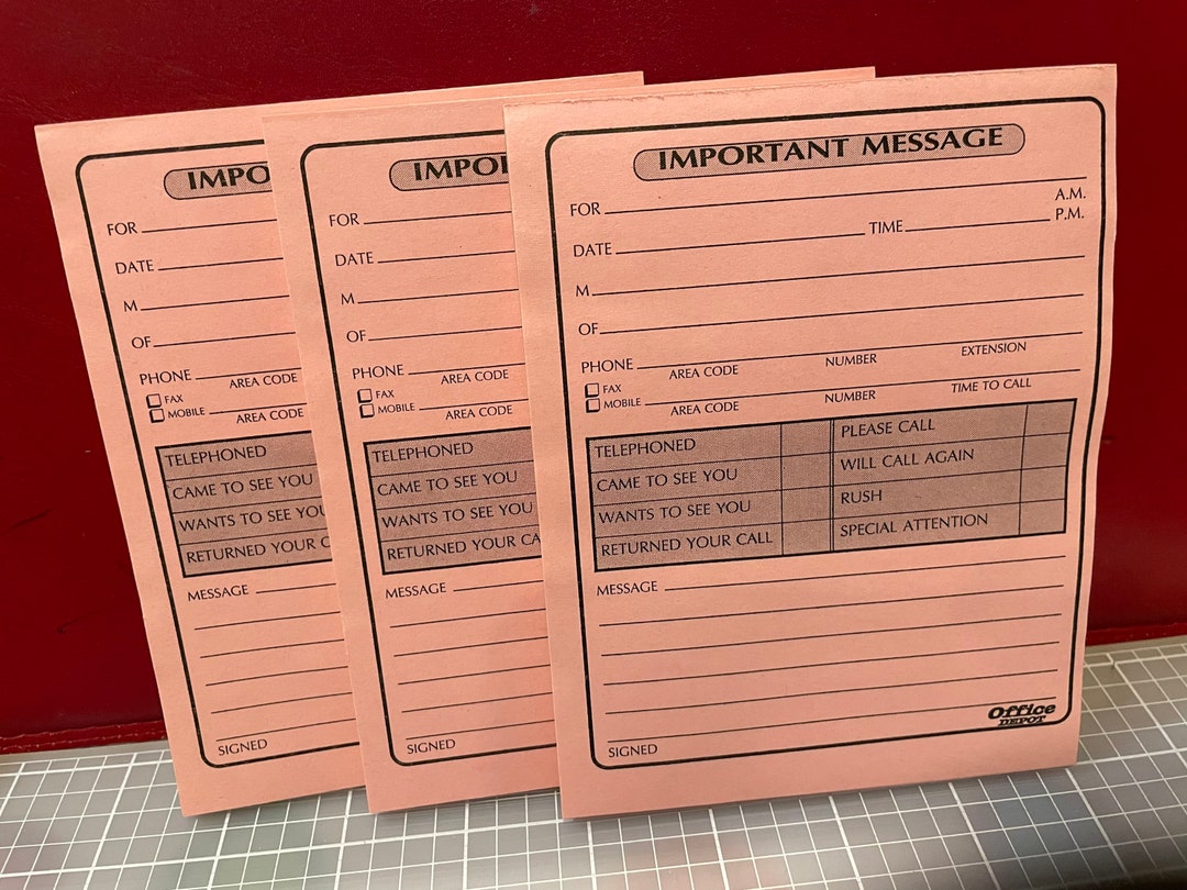 Set/3 Important Message Pads Etsy