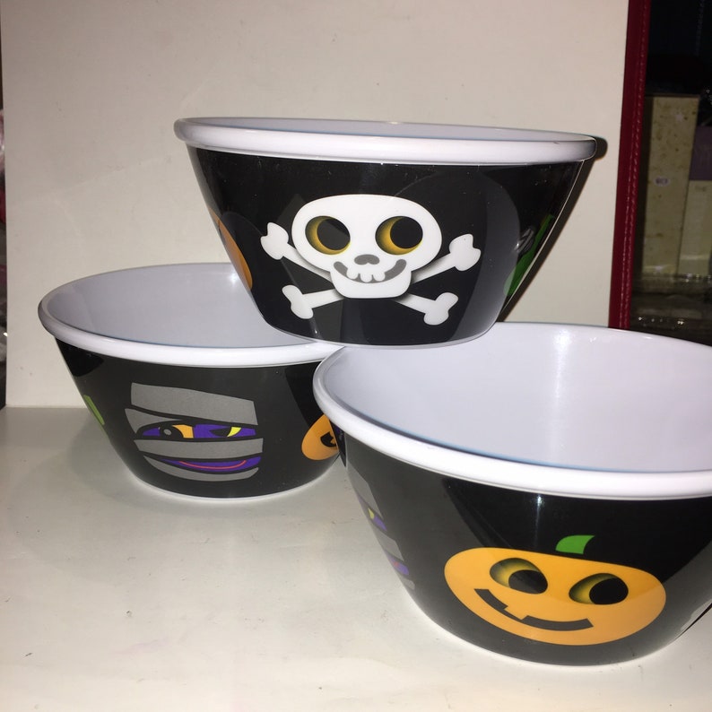 Halloween candy bowl set one large & three small bowls Etsy