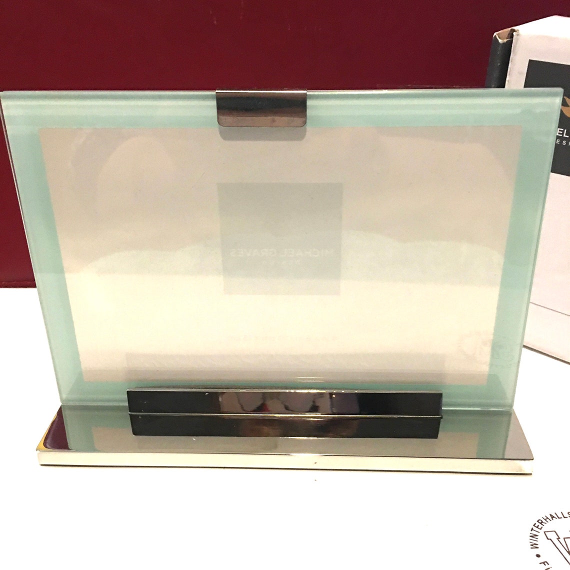 Michael Graves Metal Clip & Glass double sided photo frame Etsy