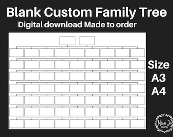 Blank Custom Family Tree, made to order, digital download