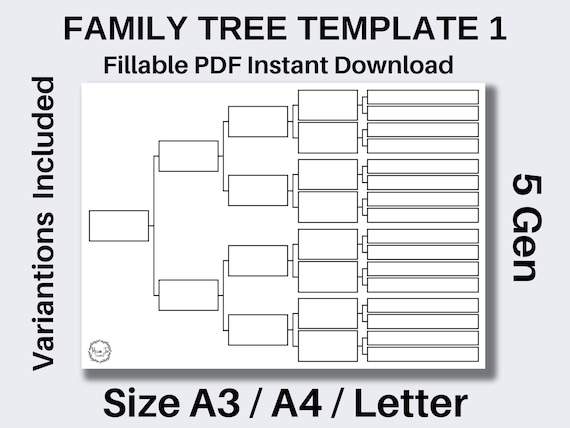 5 Generacion Arbol Genealogico Template