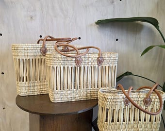 Handwoven Moroccan Beach Tote Bag - Natural Straw Shopping Basket for Market, Travel & Summer Carryall