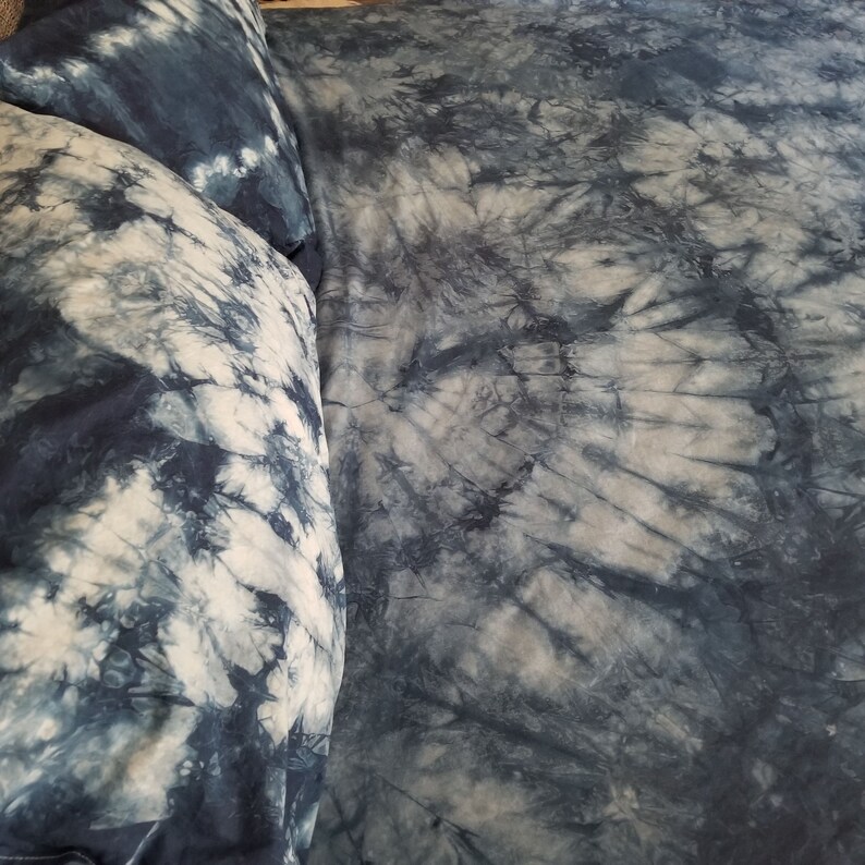 Tie Dye Duvet Cover in INDIGO Boho Bedding Set Cotton Etsy