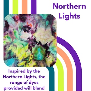 DIY Ice Dyeing Kit: Fiber Reactive Dyes for Colorful Parties, Gifts, and Creative Crafting Northern Lights