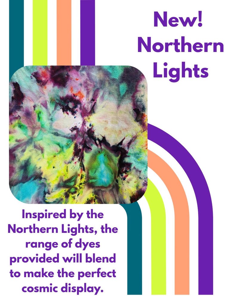 DIY Ice Dyeing Kit: Fiber Reactive Dyes for Colorful Parties, Gifts, and Creative Crafting Northern Lights