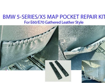 BMW 5-Series & X5 E60 E70 E53 Map Pocket Repair Kit for Gathered Leather