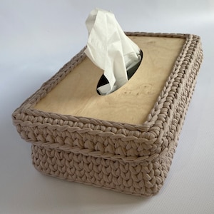 Funda de caja de pañuelos de crochet, servilletero, decoración de mesa, decoración de habitación de bebé