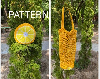 crochet foldable shopping bag pattern   fruit bag market bag   foldable orange bag  recycle grocery bag