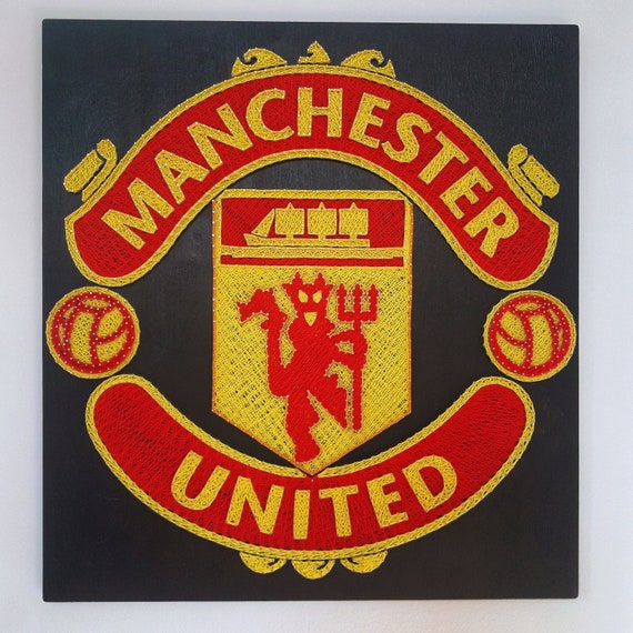 Coat Of Arms 3d Football Club Manchester United 63x58 Cm 3d Etsy