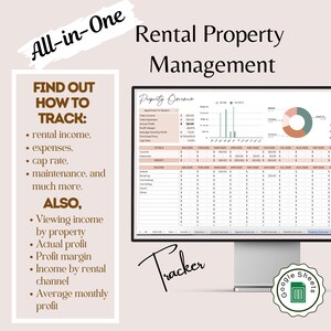 Rental property management template,Multi-property Rental Tracker,real estate management template,Google Sheets,Tracker,rental template