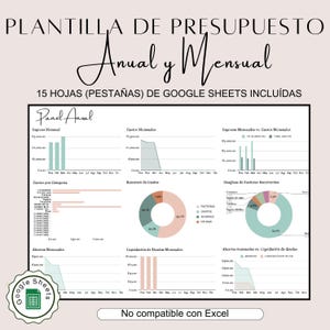 Presupuesto anual y mensual,presupuesto fácil principiantes,presupuesto de nómina,presupuesto Google Sheets, Plantilla de presupuesto Anual