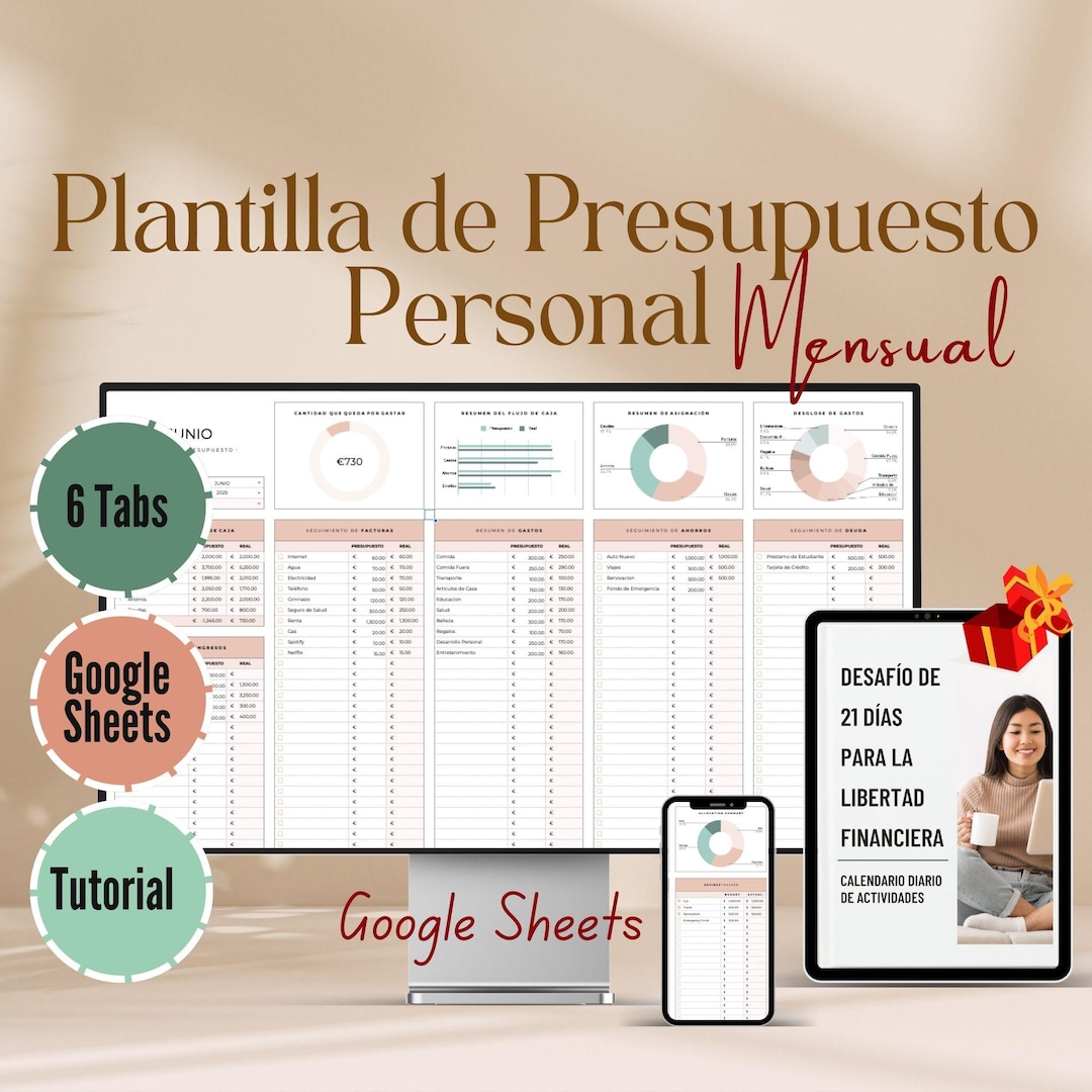 Plantilla Presupuesto Mensual Google Sheets / Control de Gastos e ...