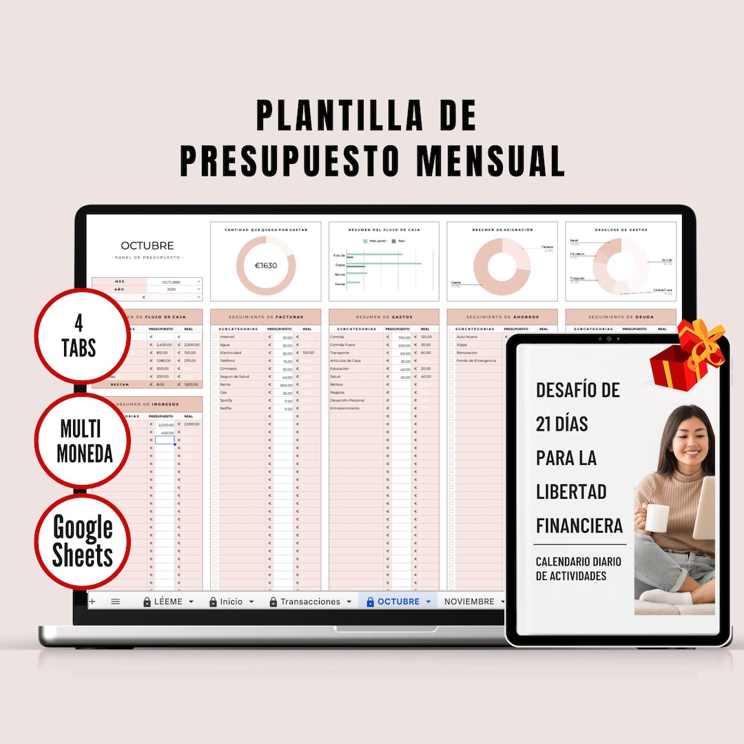 Plantilla De Presupuesto Mensual | Ebook Finanzas Personales ...