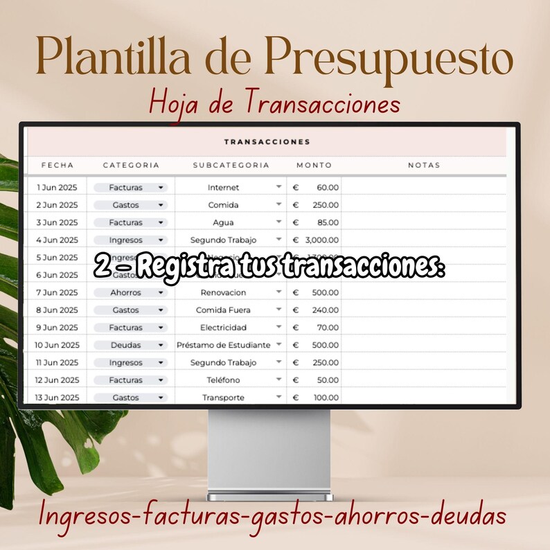 Plantilla Presupuesto Mensual Google Sheets | Control De Gastos E ...