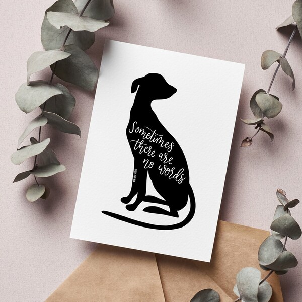 Sometimes There Are No Words Card | Blank Animal Sympathy Card | Pet Loss Card | Bereavement Card | Hand Drawn Modern Calligraphy Card