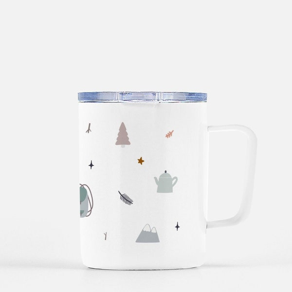 Winter Adventures Travel Mug with Lid | Cozy Homeware | Cozy Drinkware | Winter Tea Cup | Christmas Gift Ideas | Hand Drawn Design