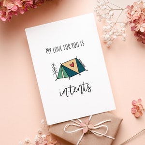 Tarjeta con el mensaje "Mi amor por ti está en tus manos" / Tarjeta del día de San Valentín / Tarjeta de aniversario divertida / Tarjeta de juego de palabras al aire libre / Tarjeta de felicitación dibujada a mano