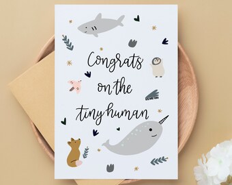 Neues Baby Karte | Herzlichen Glückwunsch zum neuen Baby Karte | Babyparty Karte | Gender Neutral Baby Karte | Willkommen Kleine Karte | Baby Karte Willkommen