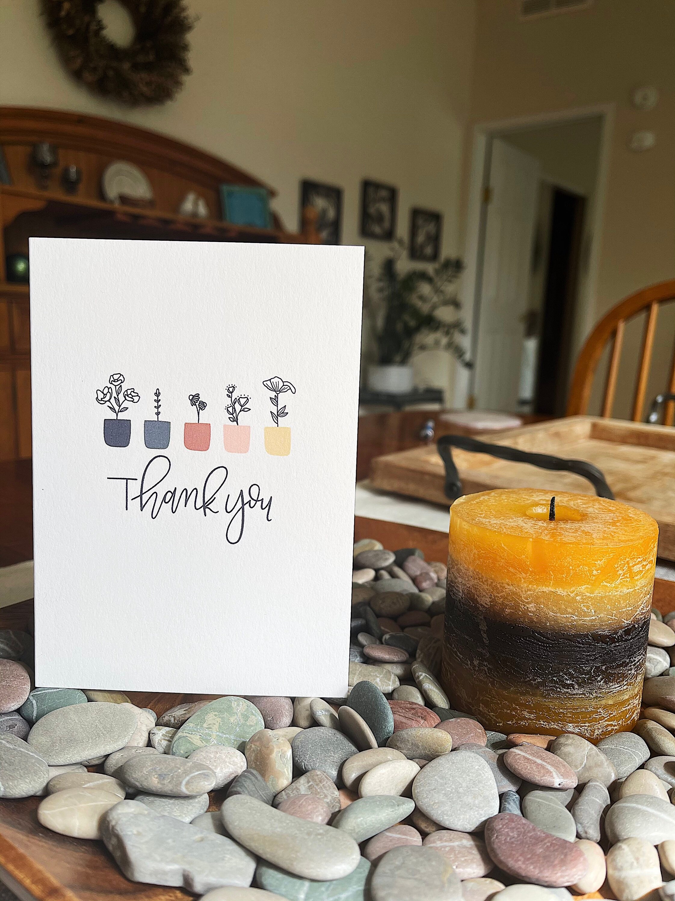 Thank You Card | Blank Modern Calligraphy Card | Hand Lettered Thank ...
